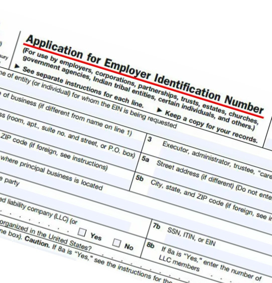 Ein Example Sheet $0 Filing fee - Incorporation, LLC Formation and more